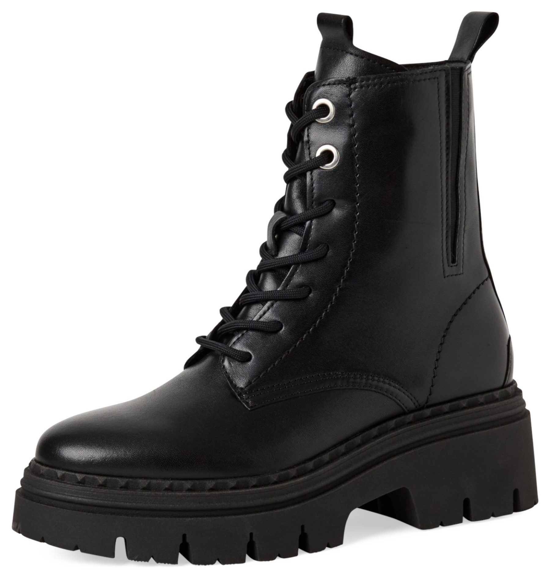 1-25209-45 003 Black Leather Stiefelette