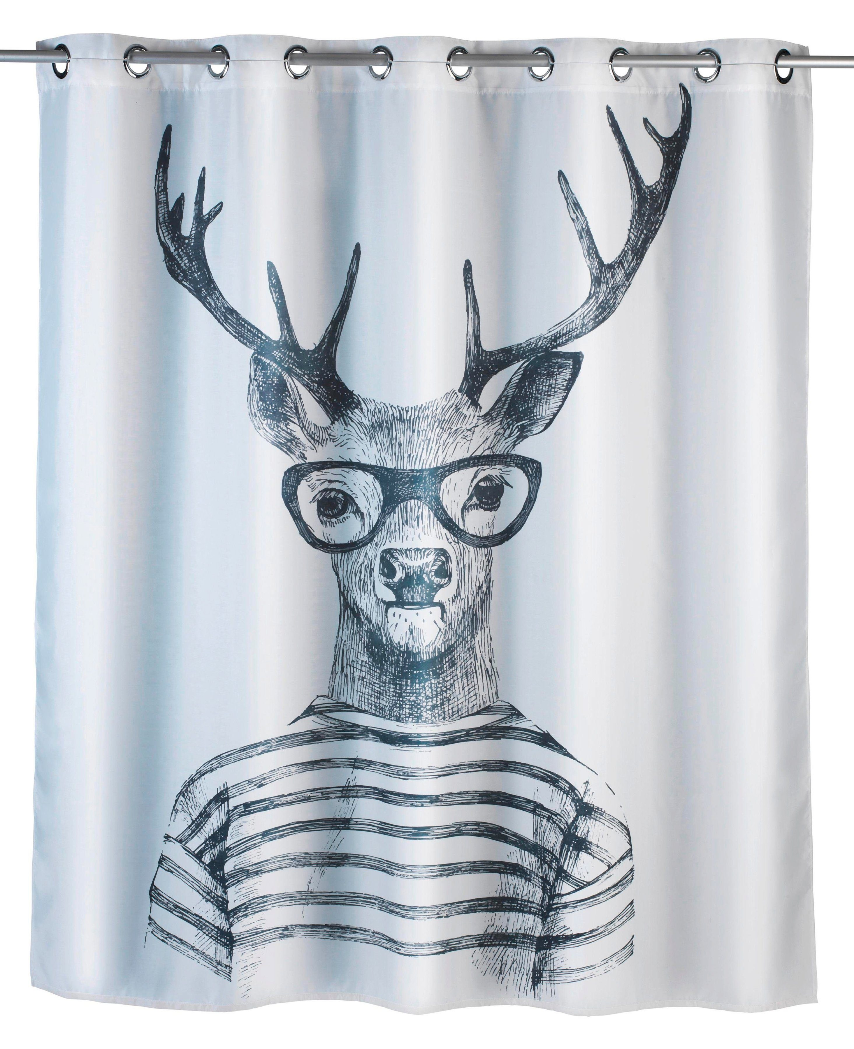 WENKO Duschvorhang Mr. Deer Breite 200 cm, Höhe 180 cm günstig online kaufen