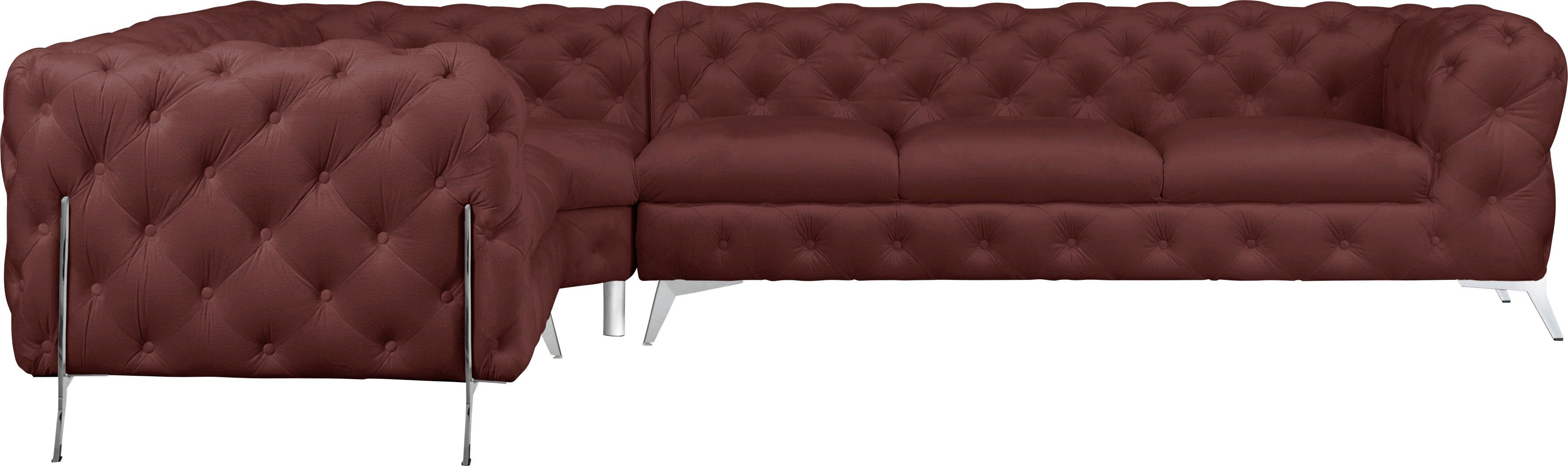Leonique Chesterfield-Sofa Amaury L-Form, großes Ecksofa, günstig online kaufen