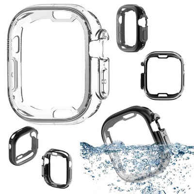 Wigento Smartwatch-Hülle Für Apple Watch Ultra 1 + 2 49mm 2 in 1 Hülle TPU Cover + PET Folie