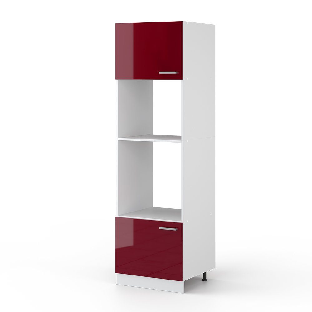 Vicco Mikrowellenumbauschrank R-Line, Bordeaux Hochglanz/Weiß, 60 günstig online kaufen