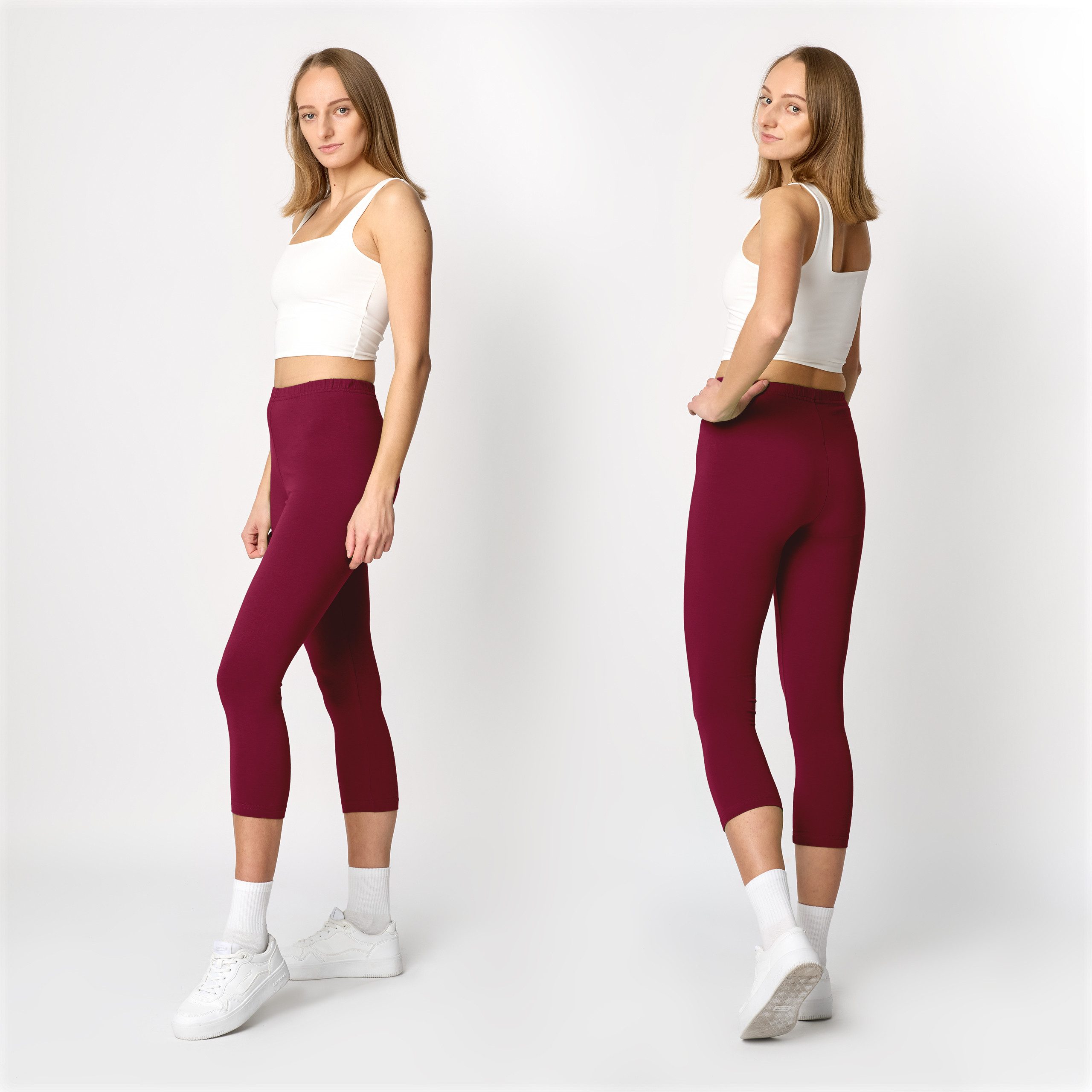 Ladeheid Leggings Damen 3/4 Capri Hose aus Baumwolle LA40-132 (1-tlg) elast günstig online kaufen