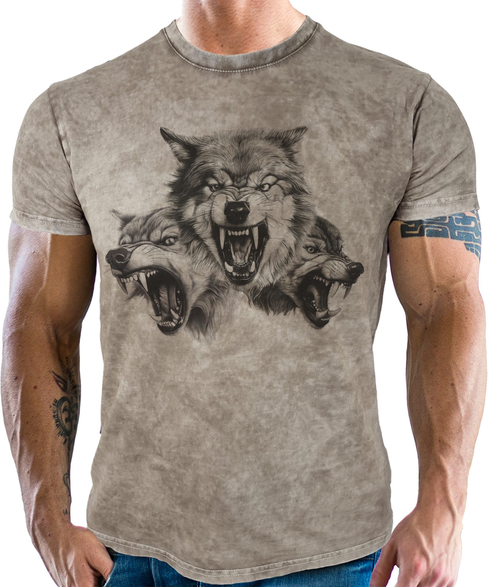 LOBO NEGRO® T-Shirt Wildlife Wolf Design used Look