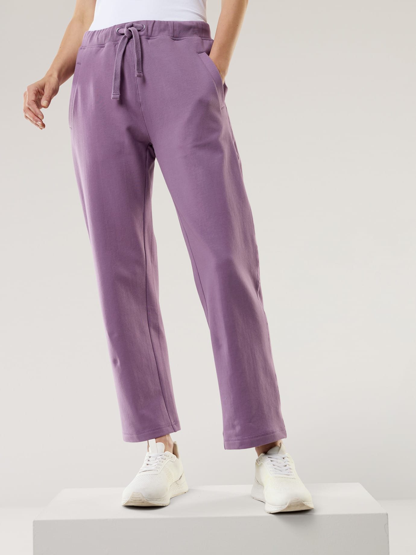 Walbusch Homewearhose Damen Soft Touch Homewearhose gebürstet Homewearhose Peach-Touch Baumwolle, Gummibund mit Kordel, Mauve