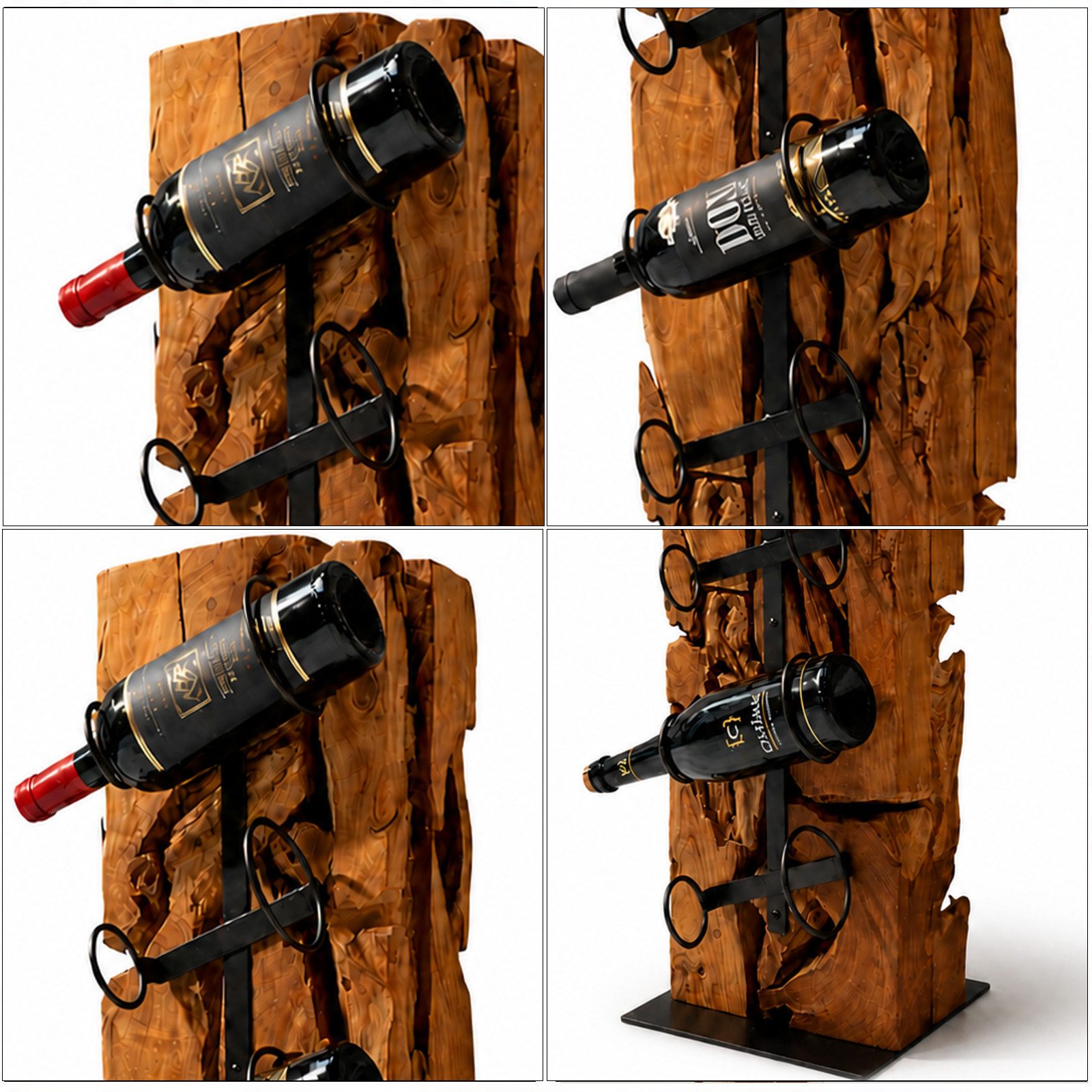 Möbel Bressmer Weinregal XILON Weinständer Teakholz 100 cm massiv für 6 Flaschen, Nachhaltig – Bild 5 von 5