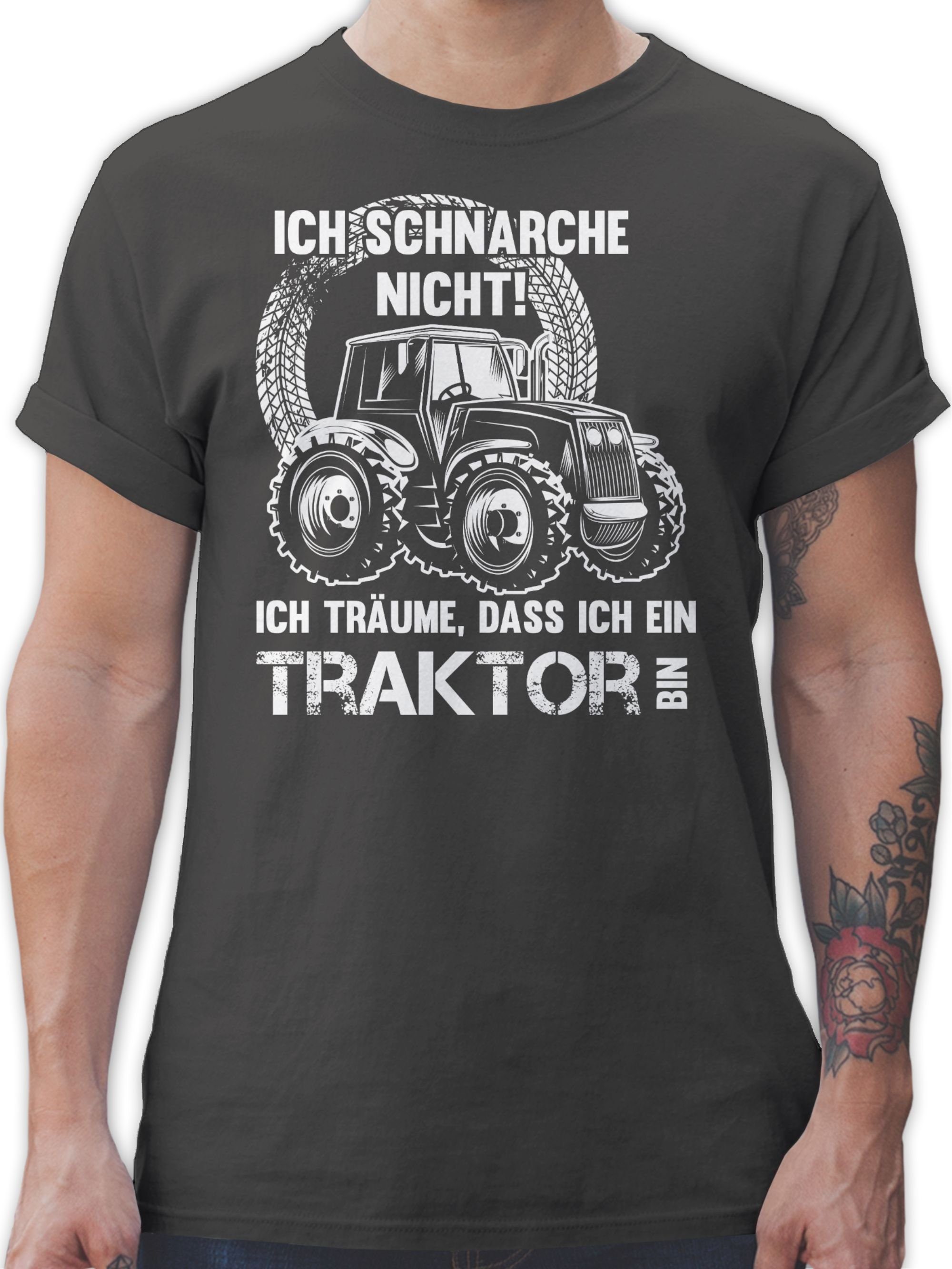 Shirtracer T-Shirt Ich schnarche nicht ich träume dass ich ein Traktor bin Traktor 03 Dunkelgrau