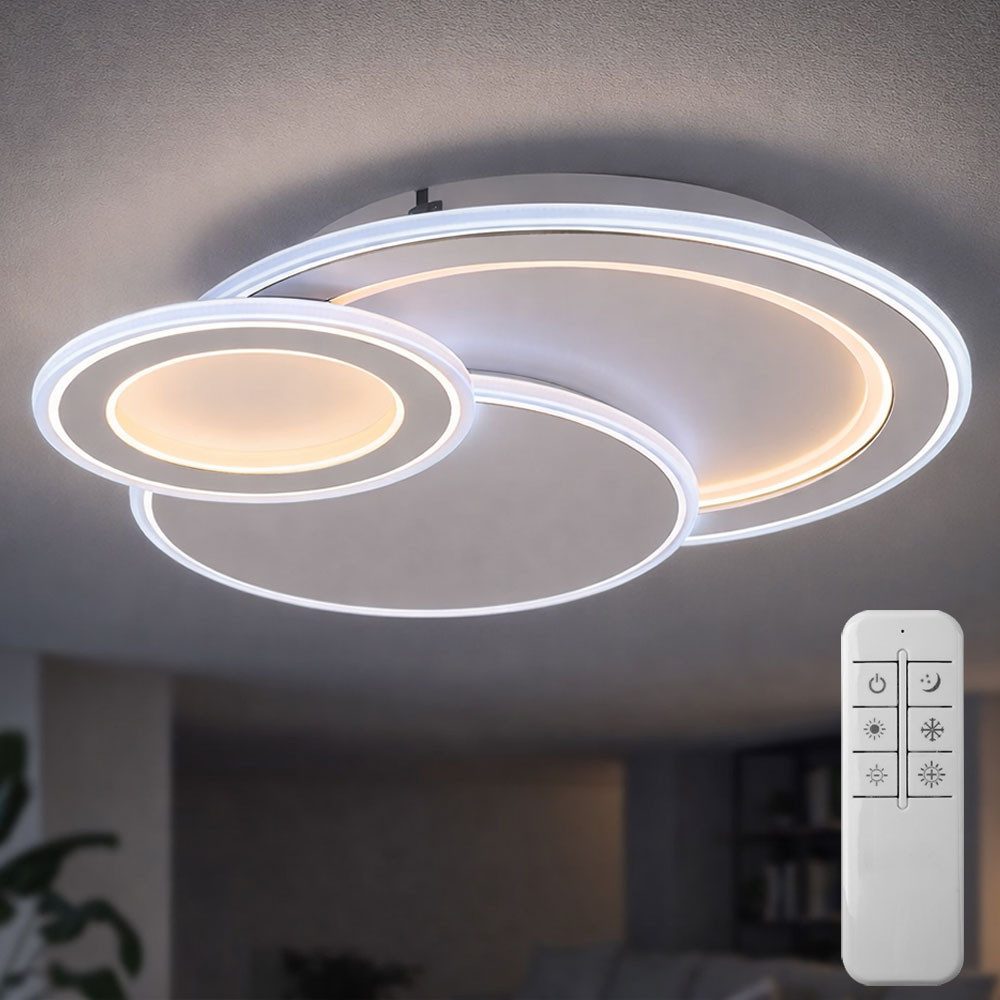 WOFI LED Deckenleuchte, LED-Leuchtmittel fest verbaut, Tageslichtweiß, LED Deckenleuchte mit Fernbedienung Deckenleuchte Wohnzimmer