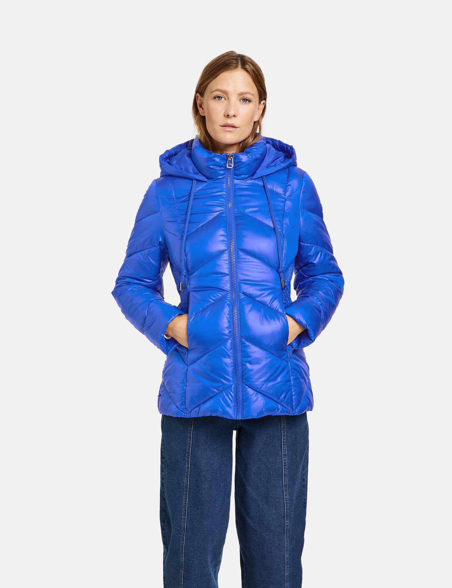 mit Taifun Heather Glanz-Finish Steppjacke Blue Winterjacke