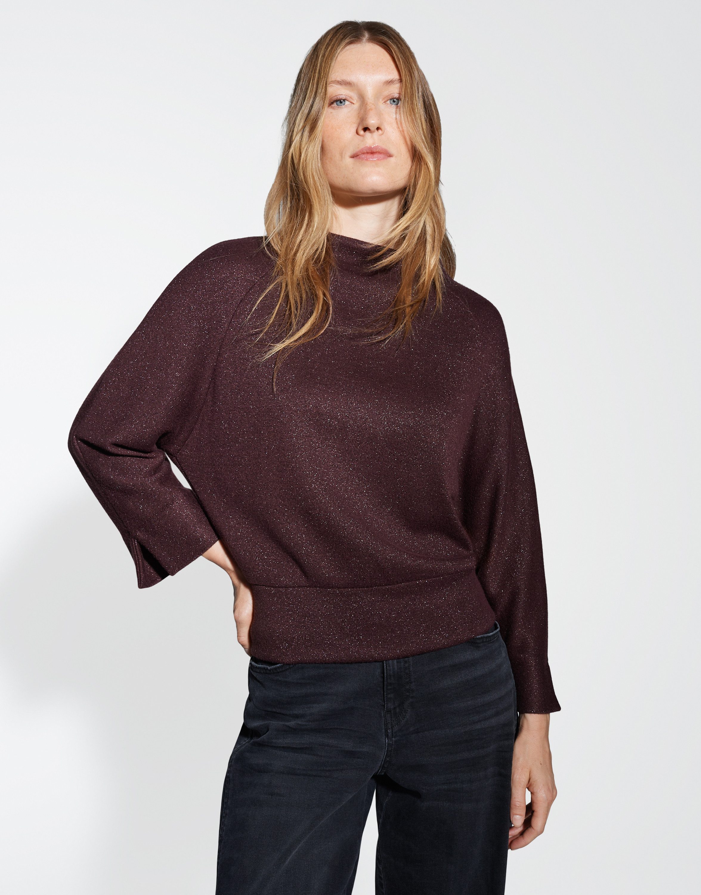 OPUS Sweatshirt GLANTINA Loose mit Glanz Effekt