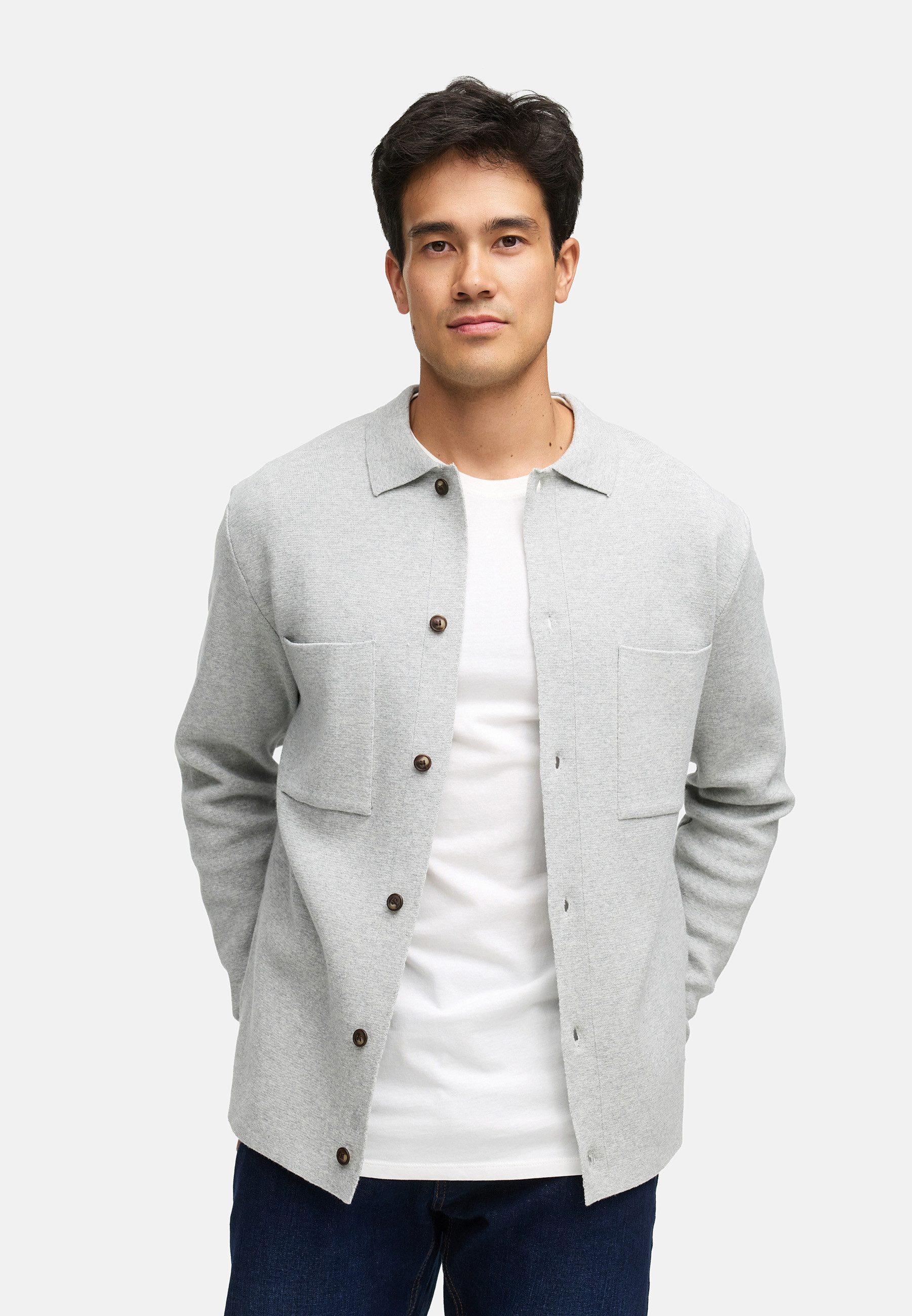 INDICODE Sommerjacke Herren INBellino Cardigan Herrenstrickjacke Moderne Strickjacke mit Kentkragen und Brusttaschen