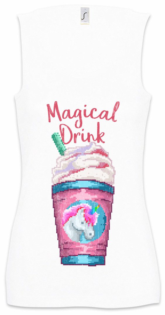 Tanktop Magical Drink Ärmelloses Damen T-Shirt Einhorn Pixel Umicorn Gamer