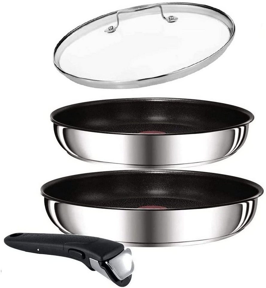 Tefal Pfannen-Set Ingenio, Edelstahl (4 Teilig, 4-tlg), Tefal Ingenio  Preference Pfannenset 24+28 cm inkl Deckel