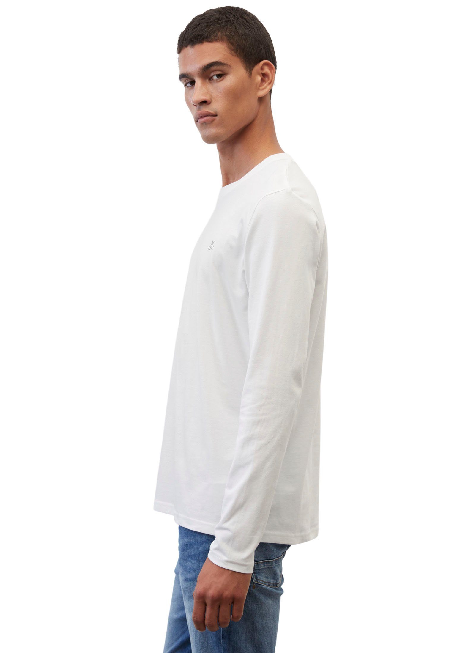 O'Polo dezentem vorne Logo-Print mit Marc Langarmshirt white