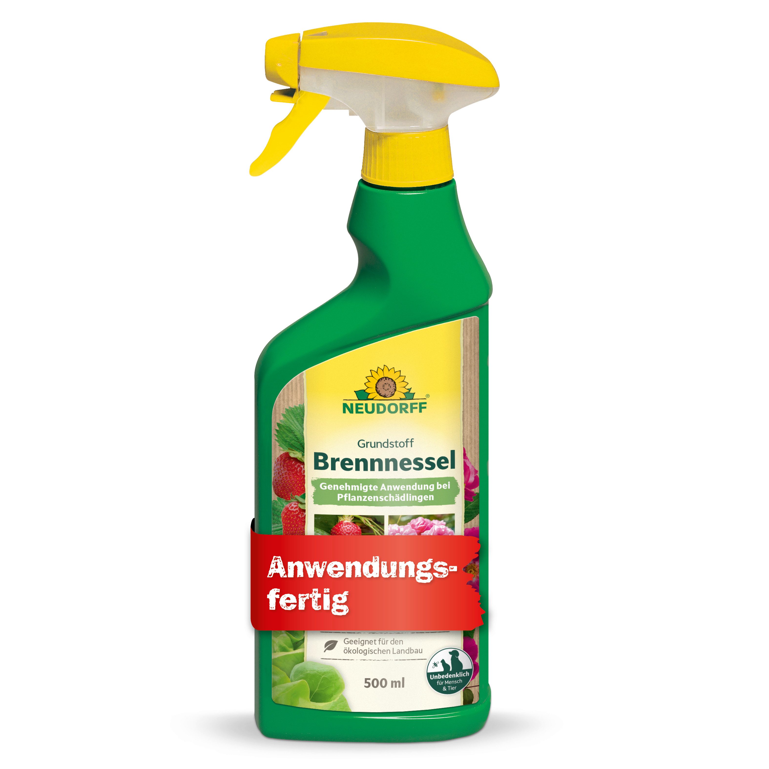 Neudorff Insektenspray Neudorff BioKraft Grundstoff Brennnessel AF 500 ml für 16,5m², 0.5 l, Für bis zu 16,5 m² je nach behandelter Kultur, Gebrauchsfertiges Brennnessel-Spray für Obst, Gemüse & Rosen, Mit Überkopf-Sprüher für Blattober- & Blattunterseiten