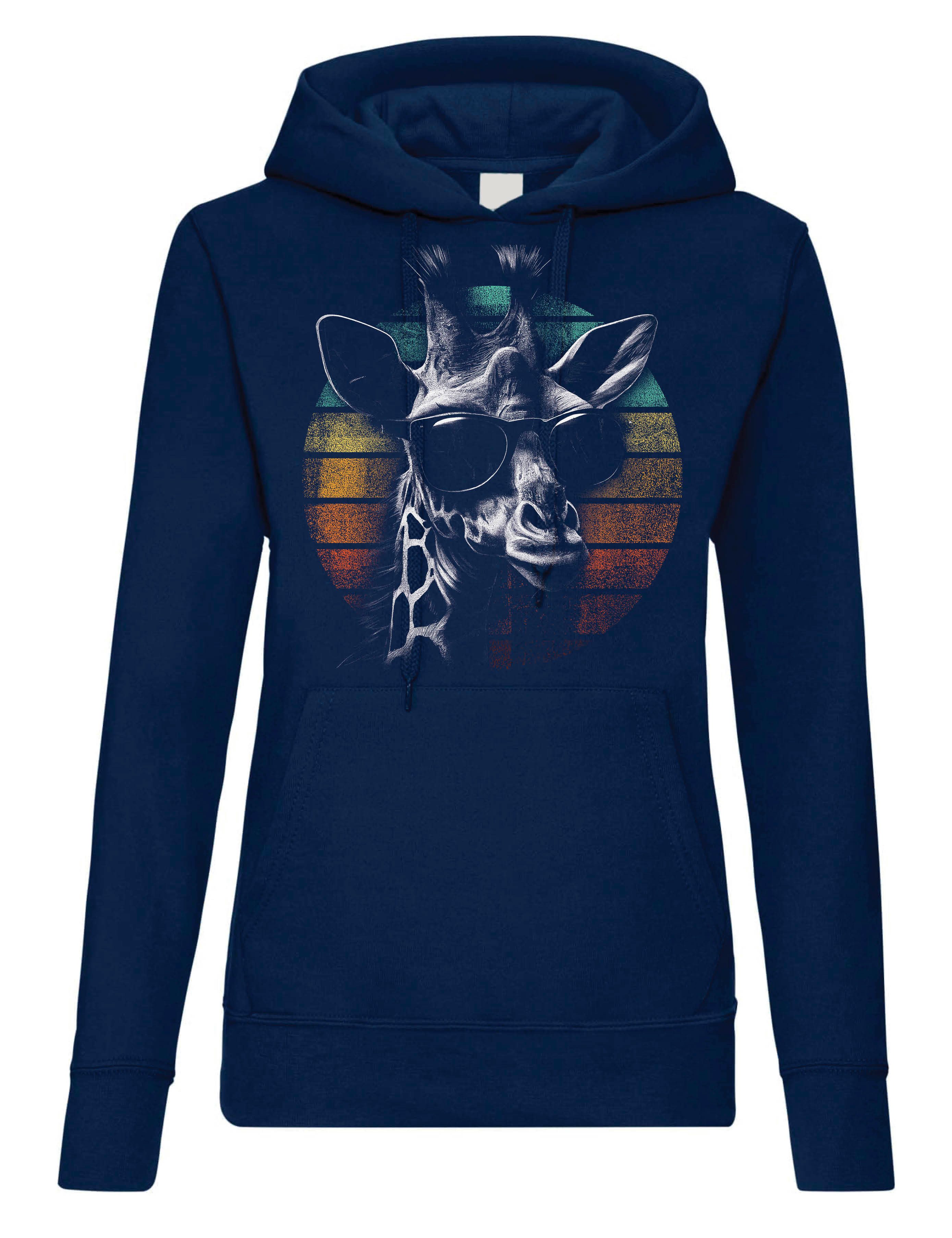 Kapuzenpullover RetroGiraffe Damen Hoodie Pullover