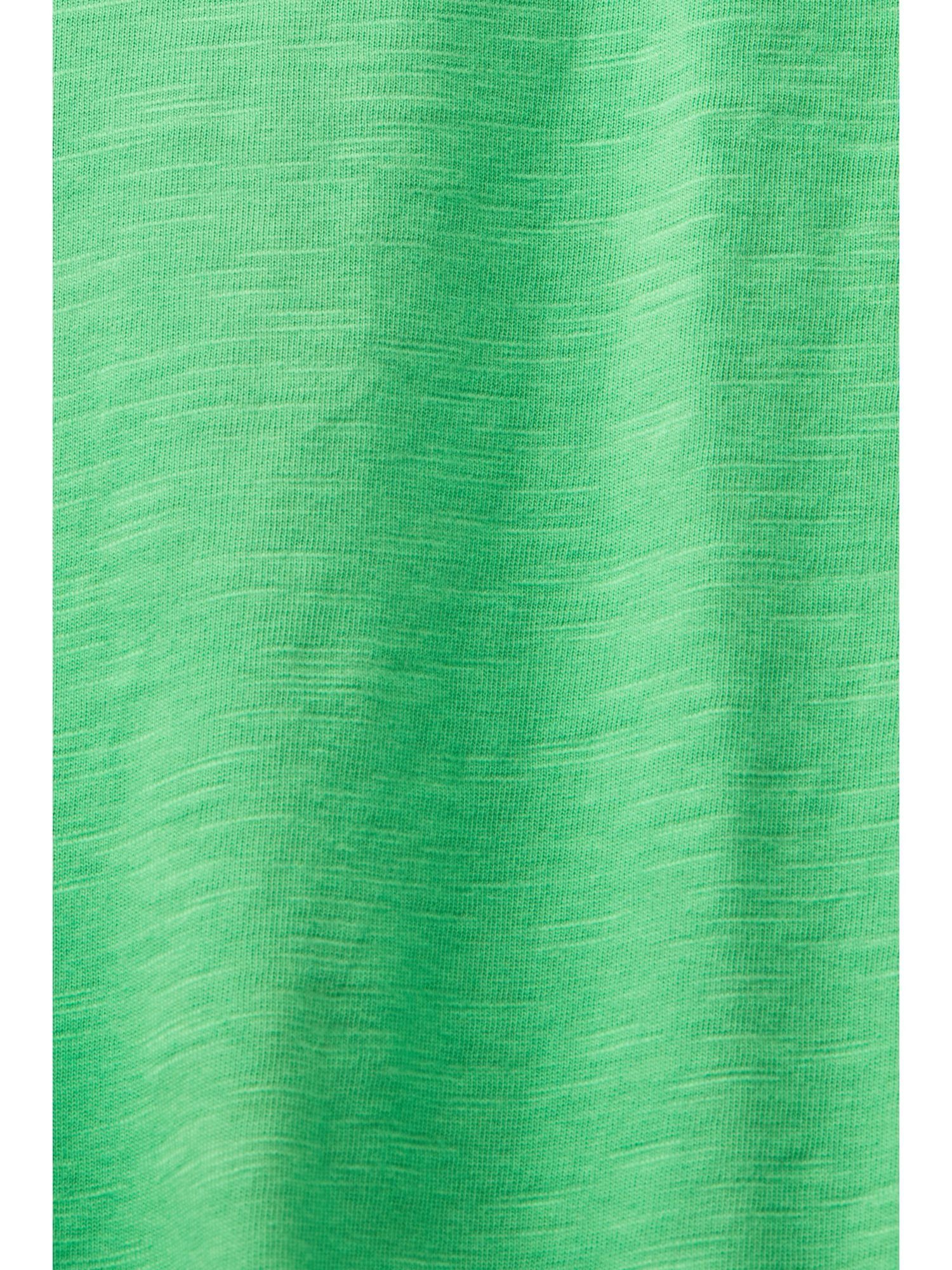 Esprit T-Shirt T-Shirt aus Slub (1-tlg) GREEN Baumwolle
