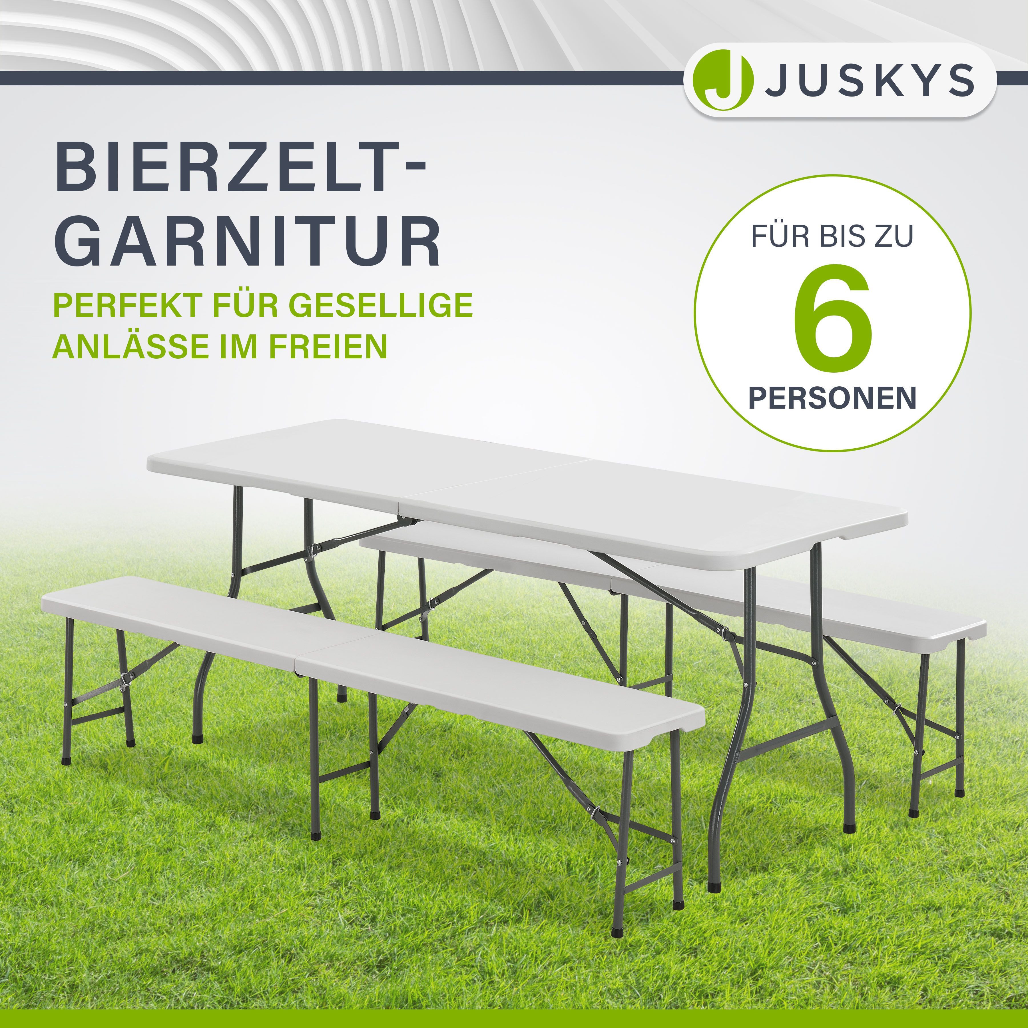 Juskys Bierzeltgarnitur Bayreuth, (3-tlg), pflegeleicht, ideal im Garten od günstig online kaufen
