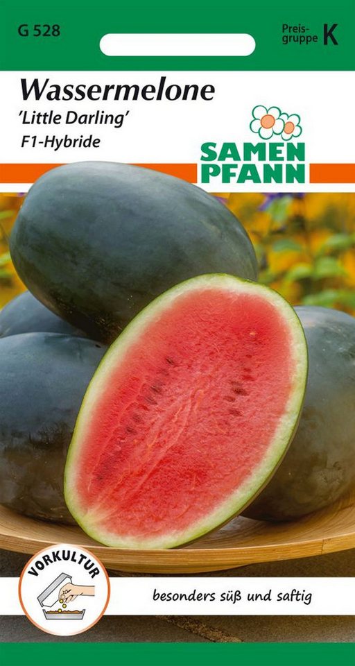 SAMEN PFANN Gemüsesamen Wassermelone, Little Darling F1 - Saatgut Samen, Citrullus lanatus