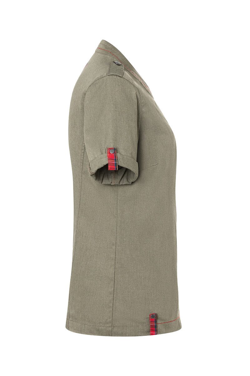 Karlowsky Fashion Kochjacke KARLOWSKY Damen Kochjacke ROCK-CHEF®-Stage2 Kurzarm Moosgrün