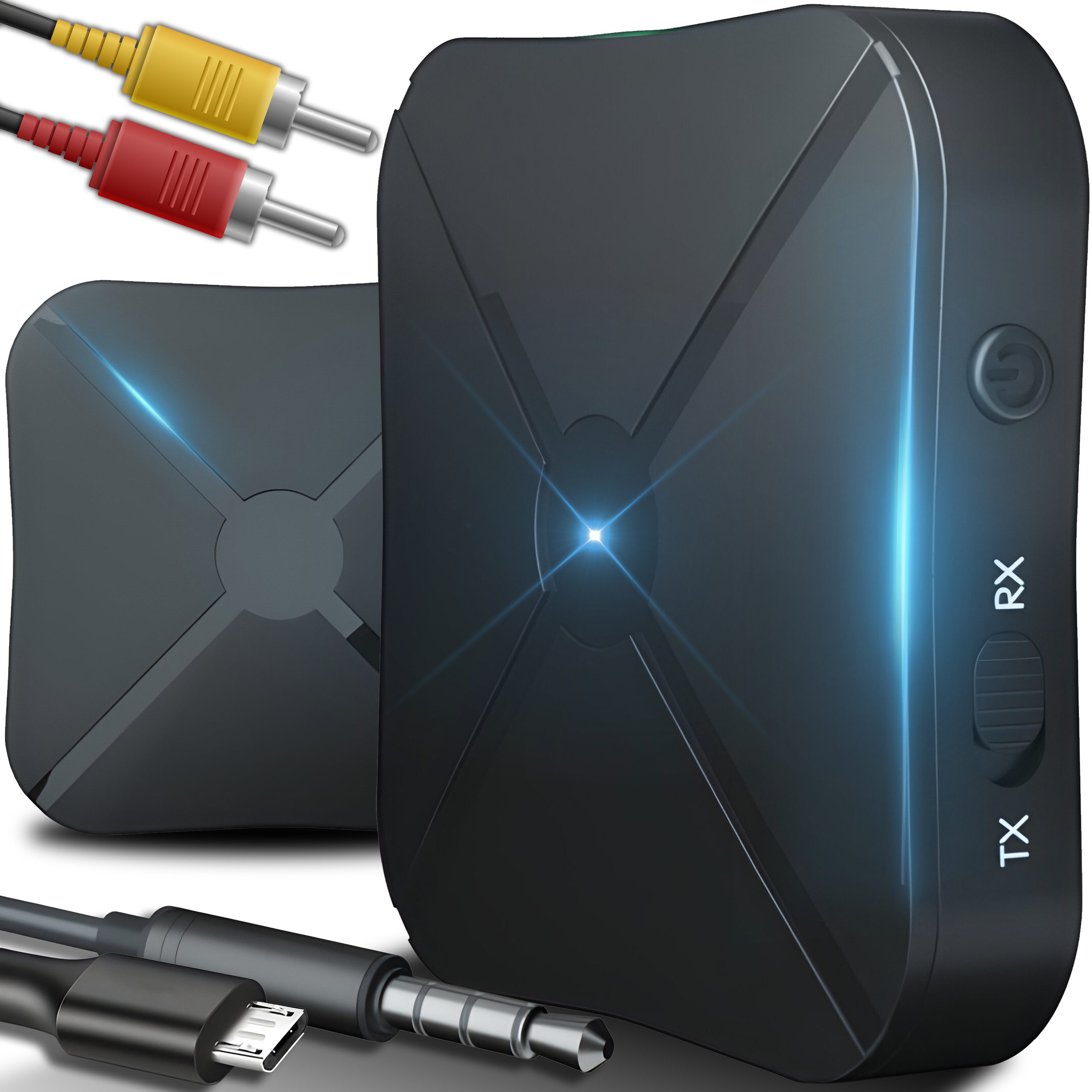 Retoo Bluetooth 4.1 Адаптери Transmitter Empfänger Sender 2in1 Aux Audio TV Адаптери Micro-USB zu 3,5-mm-Klinke, Plug & Play-Technologie, Geringe Tonverzögerung, Kompakte Größe