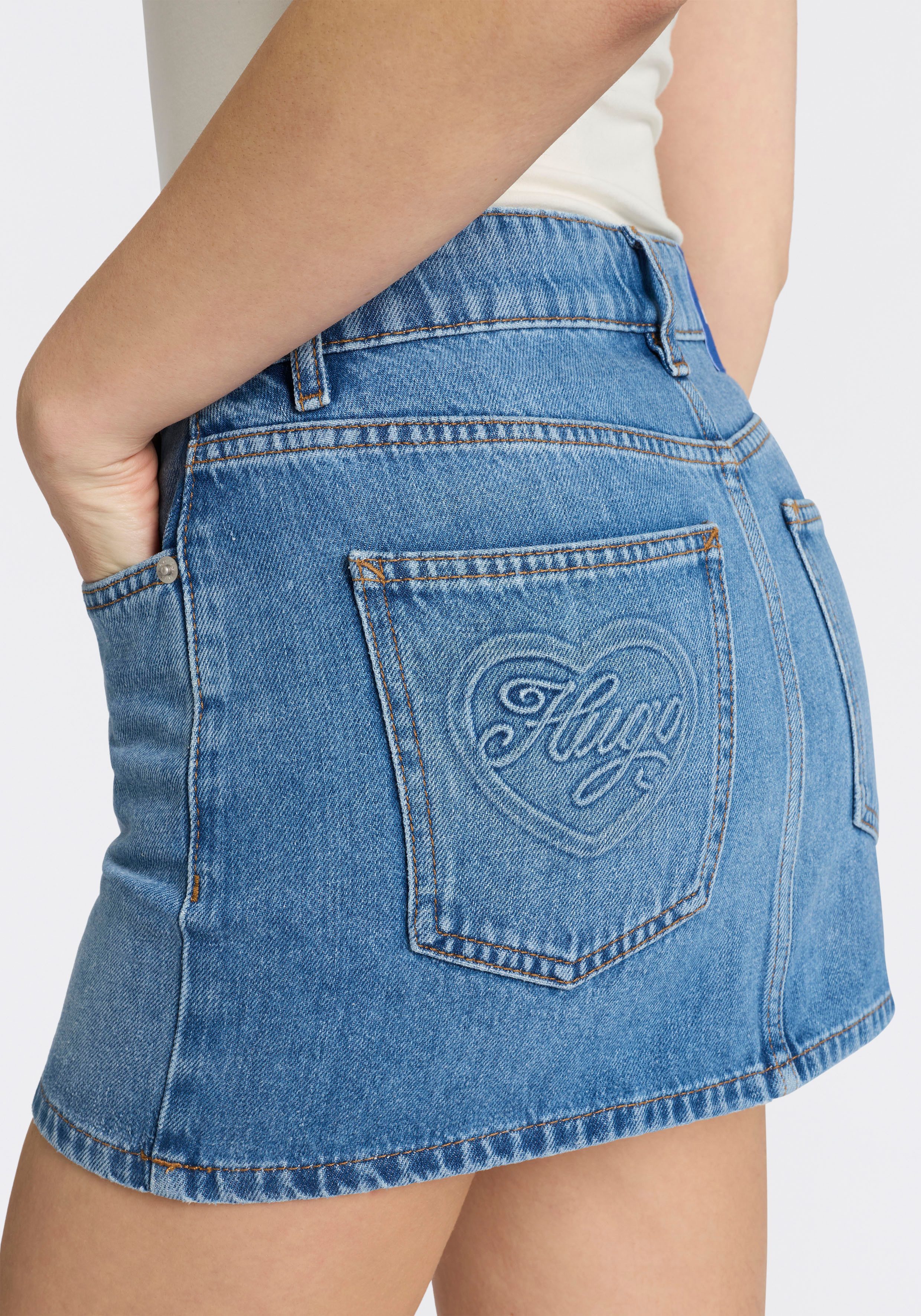 HUGO Blue Jeansrock Galanie in Mini Länge, Mid Rise