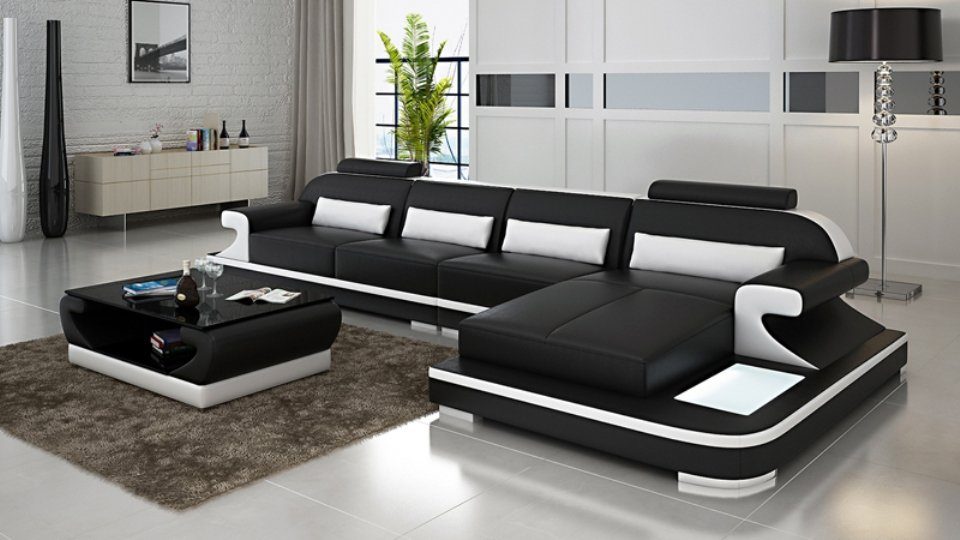 Sofa Design Wohnlandschaft Ledersofa Eck JVmoebel Ecksofa Ecksofa, Couch Modern