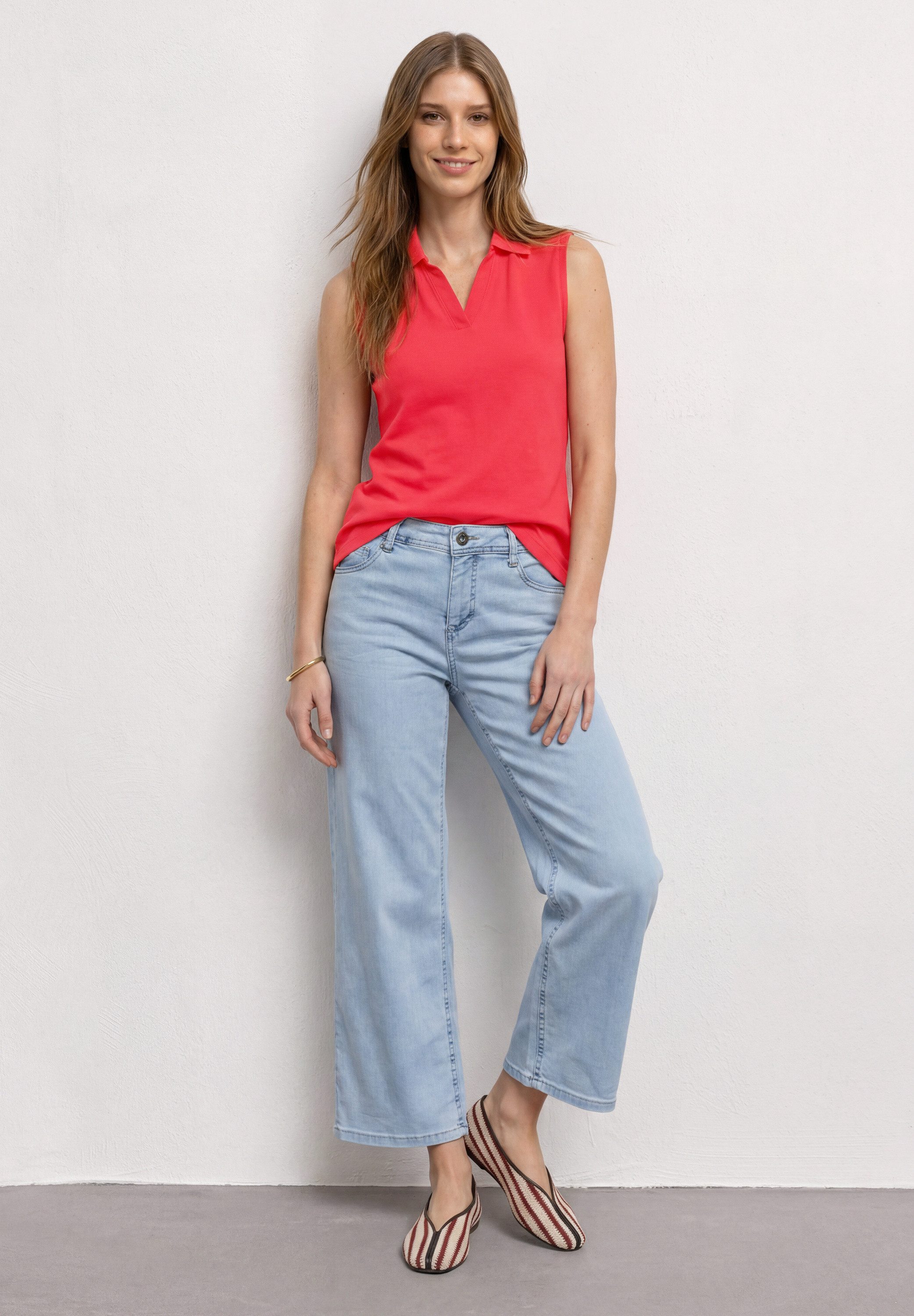 STREET ONE T-Shirt mit Rippstrick-Struktur