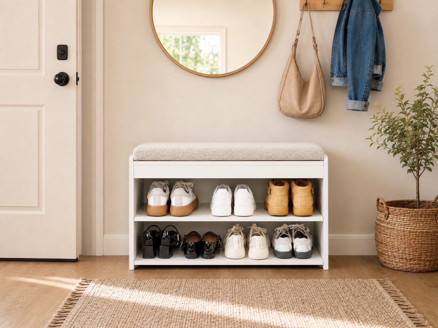 Zedelmaier Sitzbank mit Sitzbank Schuhregal mit Sitzbank 76 x 30 x 45 cm
