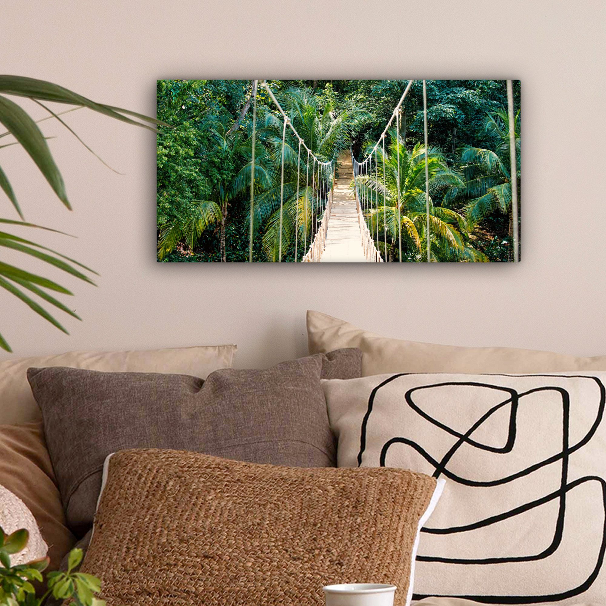 OneMillionCanvasses® Leinwandbild Panorama Dschungel - Palme günstig online kaufen