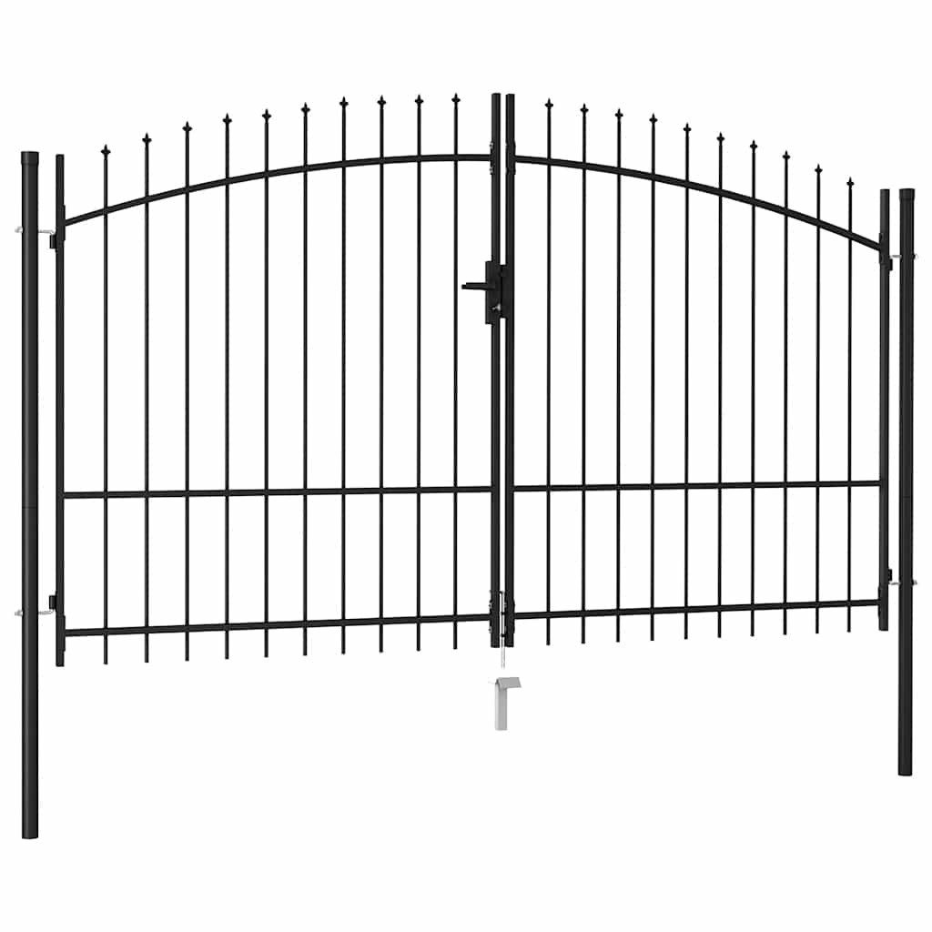 vidaXL Gartentor Zauntor Woerden Doppeltür mit Dornenaufsatz 299,5 x 224,5 cm