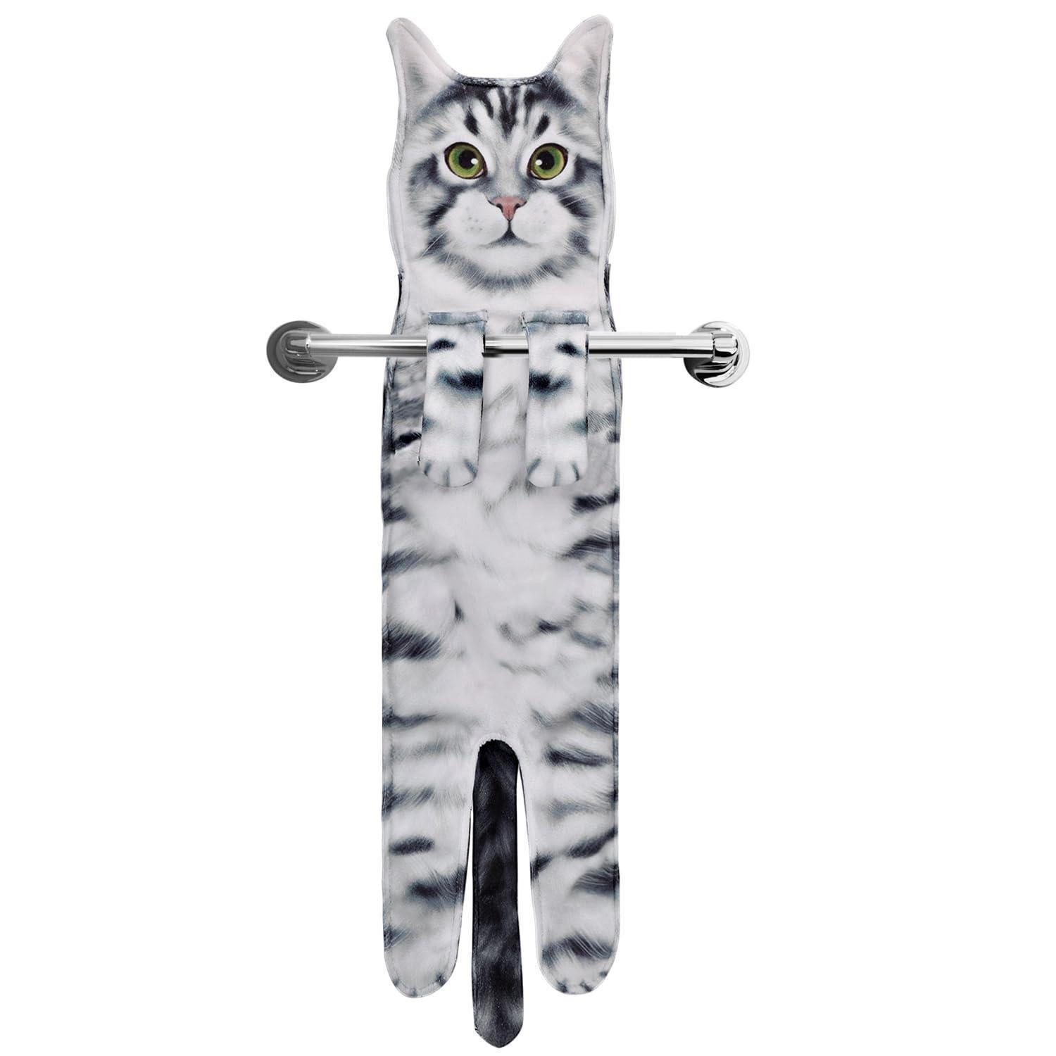LuxusKollektion Waschlappen Katzen Handtuch hängend weich lustig Deko, (1-St)