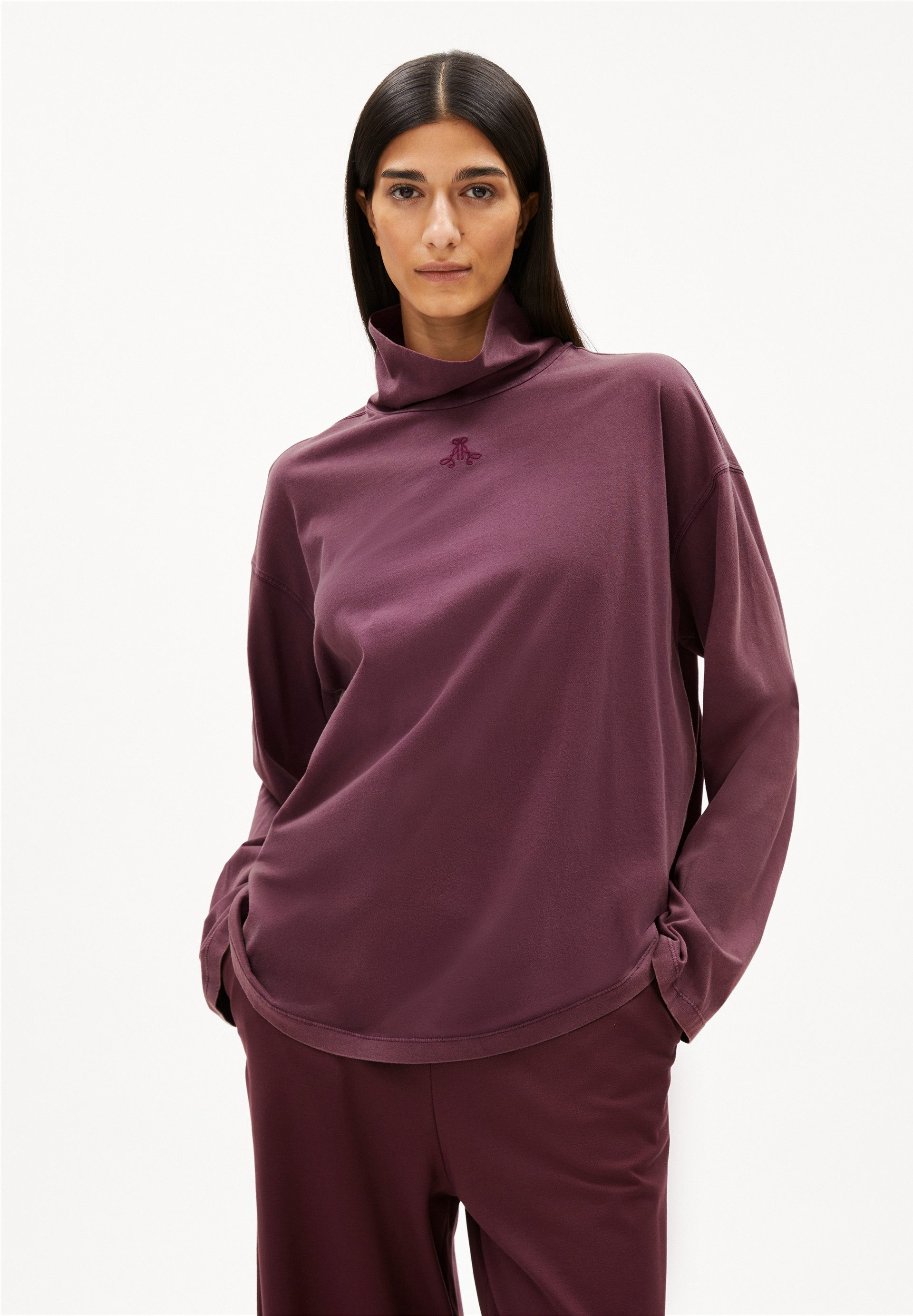 Armedangels Longsleeve AIDINAA GMT DYE Longsleeve aus Bio-Baumwolle (1-tlg) Rundhalsausschnitt