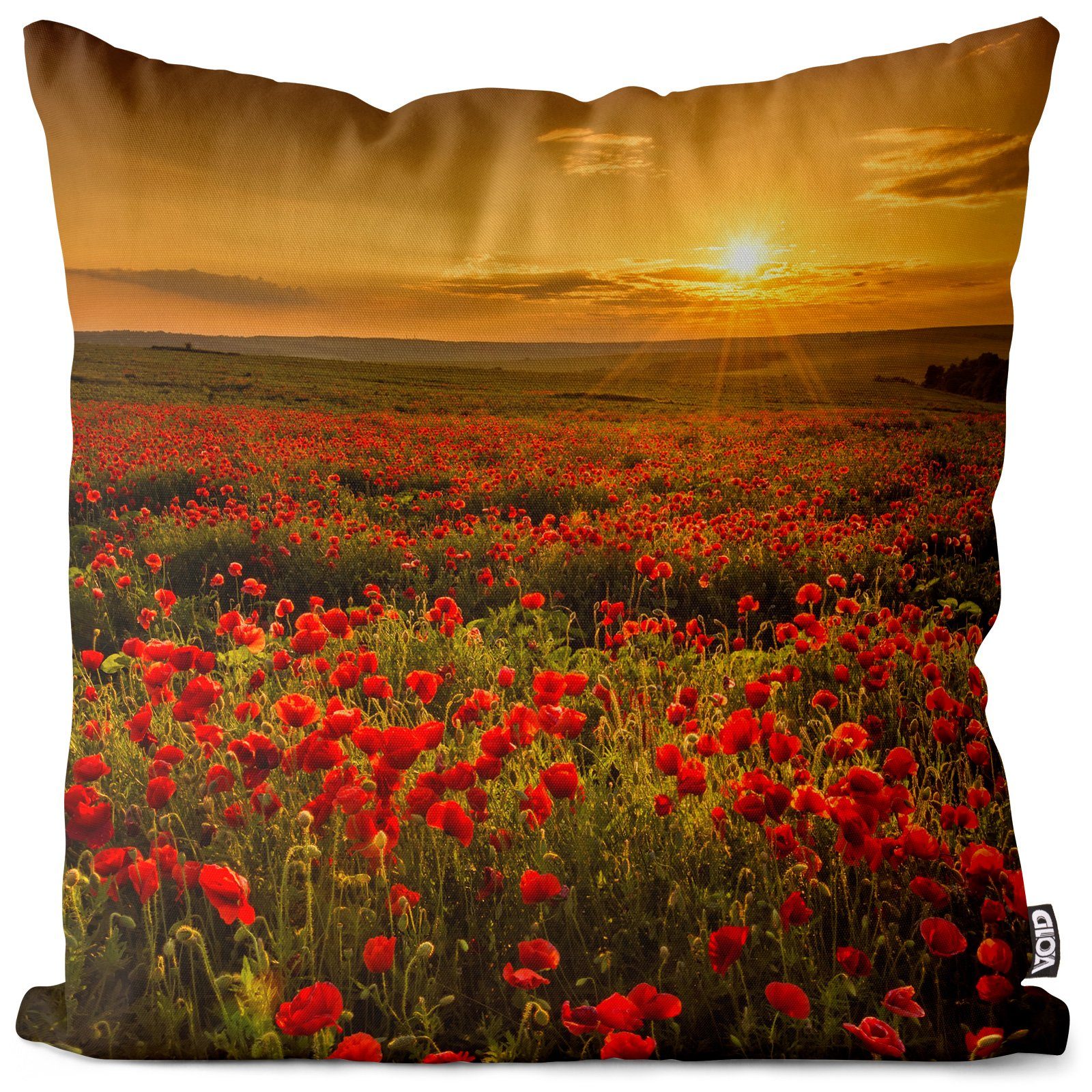 VOID Kissenbezug, (1 Stück), Mohnblumenfeld Blumen Mohn Landschaft Mohnblumenfeld Blumen Mohn Land