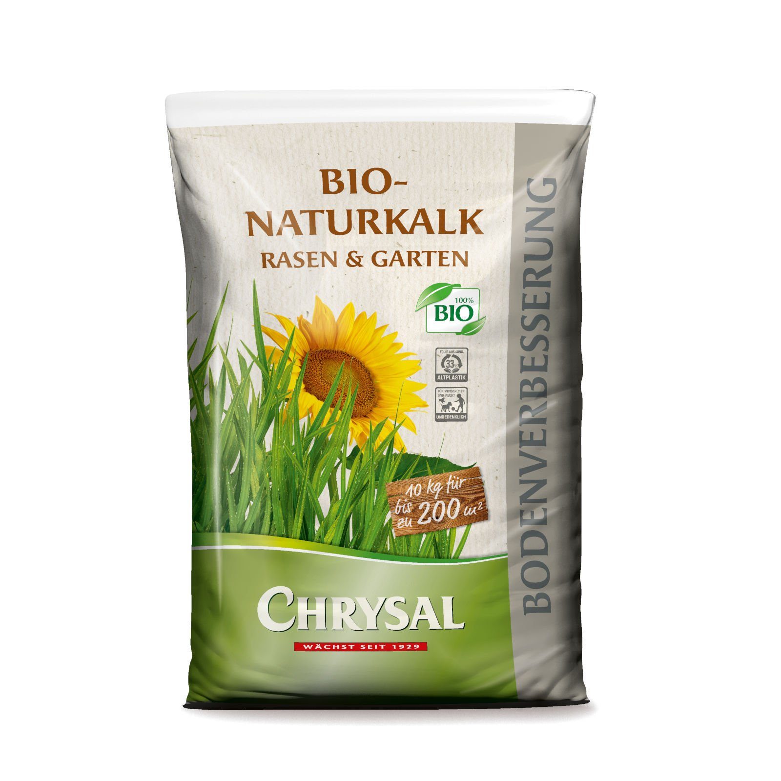 Chrysal Rasenkalk Bio Naturkalk Rasen & Garten, 10 kg
