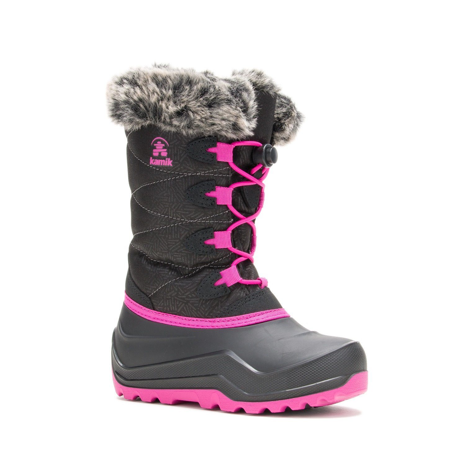 Kamik Snowangel - Made in Canada, wasserdicht - schwarz/rose Mädchen Winterstiefel