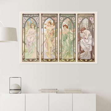 Posterlounge Poster Alfons Mucha, Die Vier Tageszeiten, 1899, Wohnzimmer Vintage Malerei