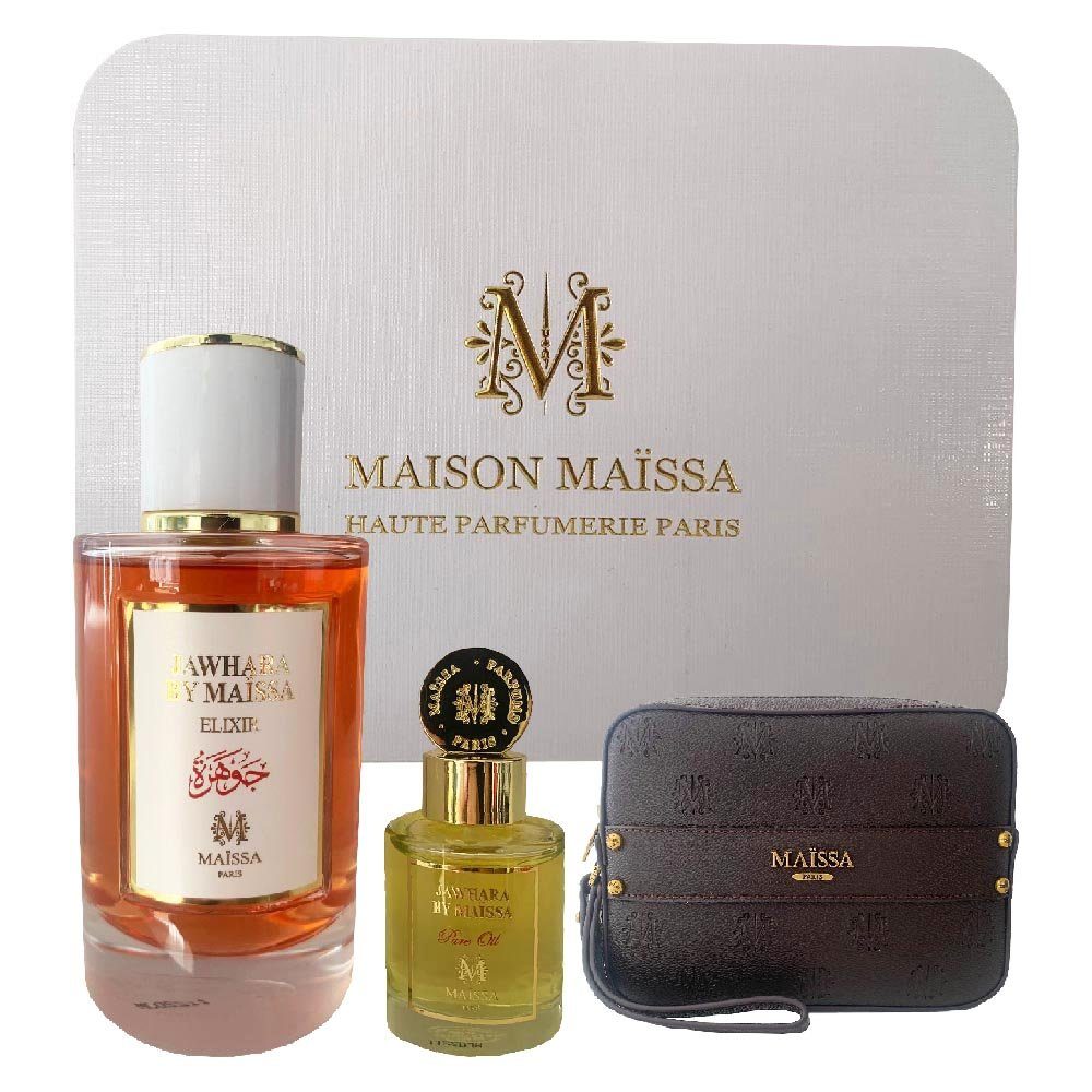 + EDP ml Jawhara Maissa de + Tasche Reines Maissa Eau Maison Öl 15ml 100 Set Paris Leder Parfum