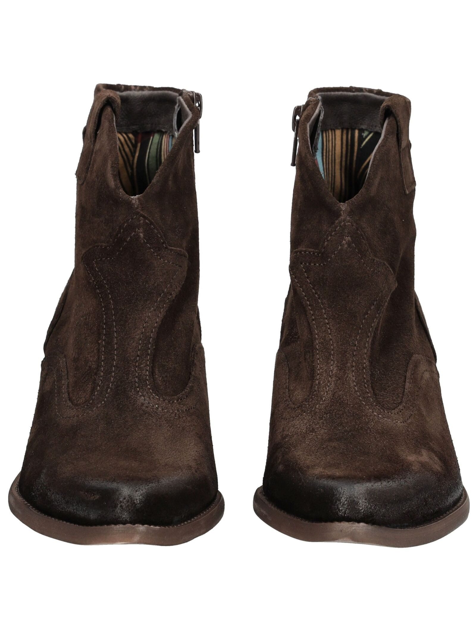 Felmini Stiefelette Veloursleder Cowboy Stiefelette