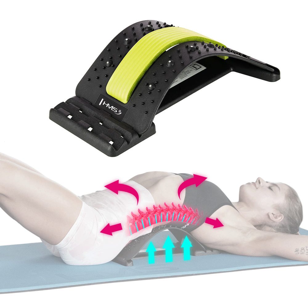 HMS Rückenstrecker Rückenmassagegerät Rückentrainer (Spar-Set, 1-tlg., 3-verstellbare Stufen), instellbare Intensität von sanfter bis maximaler Dehnung
