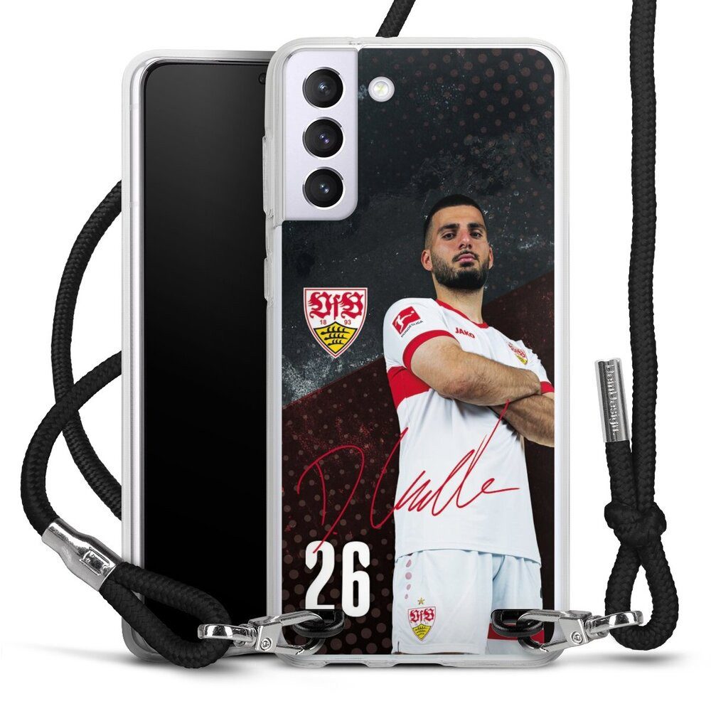 DeinDesign Handyhülle VfB Stuttgart Deniz Undav Offizielles Lizenzprodukt Deniz Undav 24/25, Samsung Galaxy S21+ 5G Handykette Hülle mit Band Case zum Umhängen