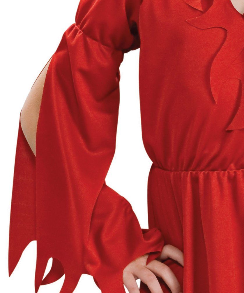 Karneval-Klamotten Teufel-Kostüm Teufelskleid Mädchen rot mit Teufelshörner, Halloween Kinderkostüm Mädchenkostüm