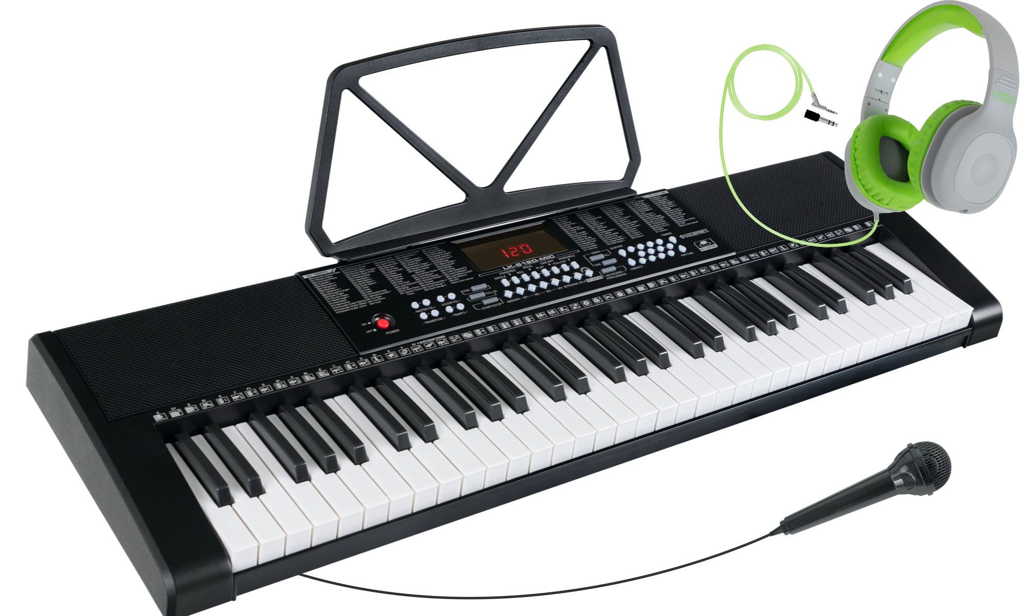 Home-Keyboard LK-6120-MIC Keyboard mit Mikrofon & Kinderkopfhörer Set