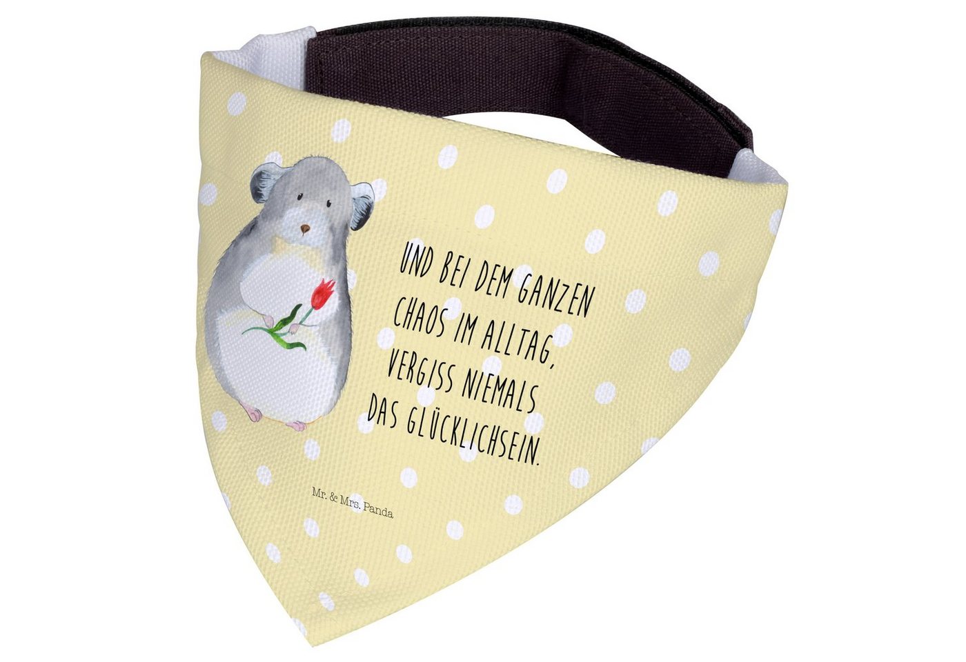 Thumbnail - Mr. & Mrs. Panda Hundefliege Chinchilla Blume - Gelb Pastell - Geschenk, große Hunde, Hundehalstuc, Polyester, Einzigart...