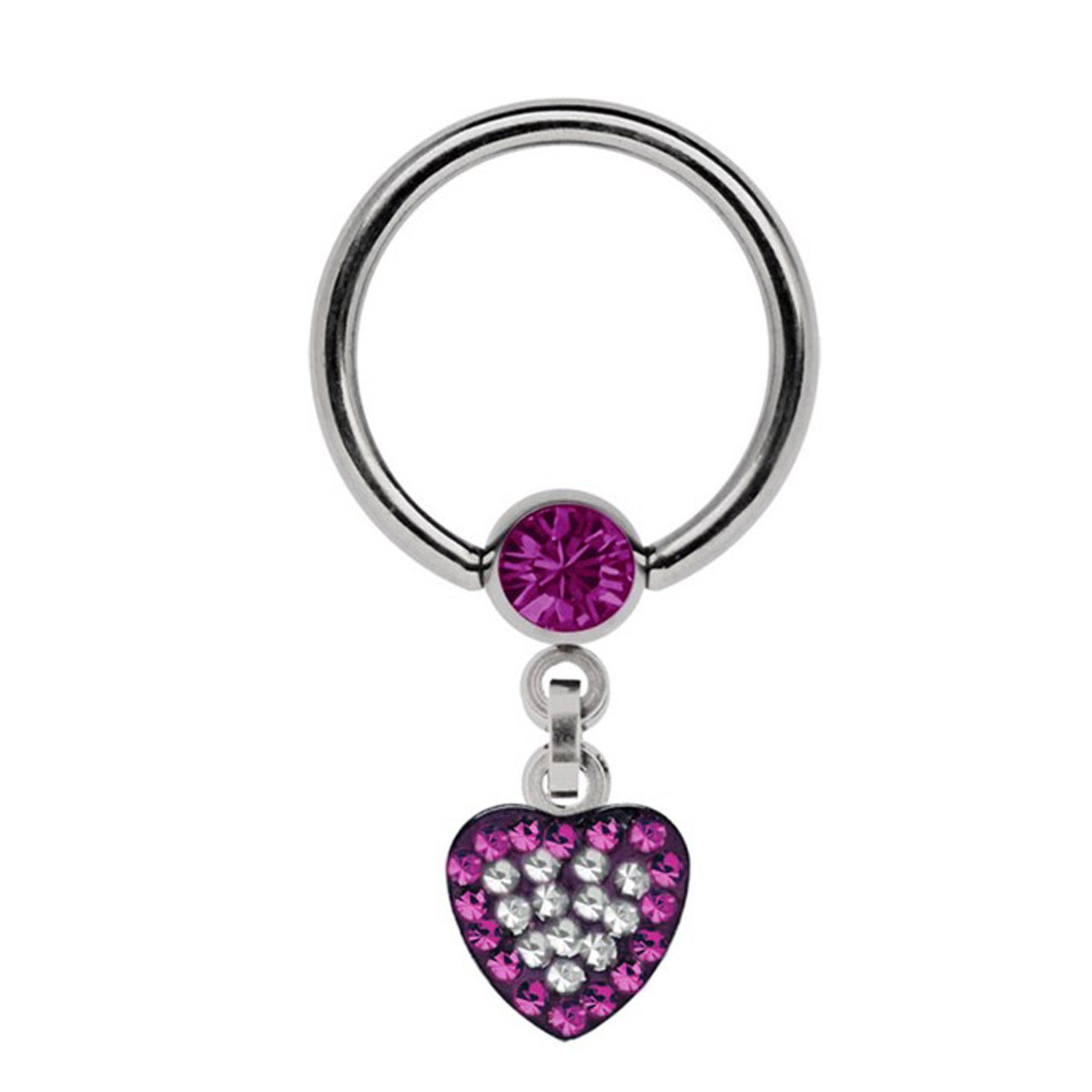 Adelia´s Intimpiercing Piercing Intimpiercing , Ring BCR Stahl mit 5 mm Strasskugel