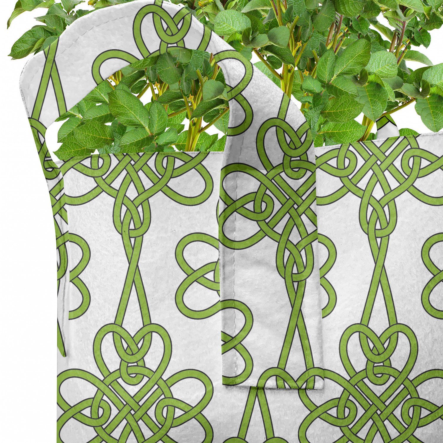 Abakuhaus Pflanzkübel hochleistungsfähig Stofftöpfe Pflanzen, Griffen für irisch Kleeblättern mit Verschränkte