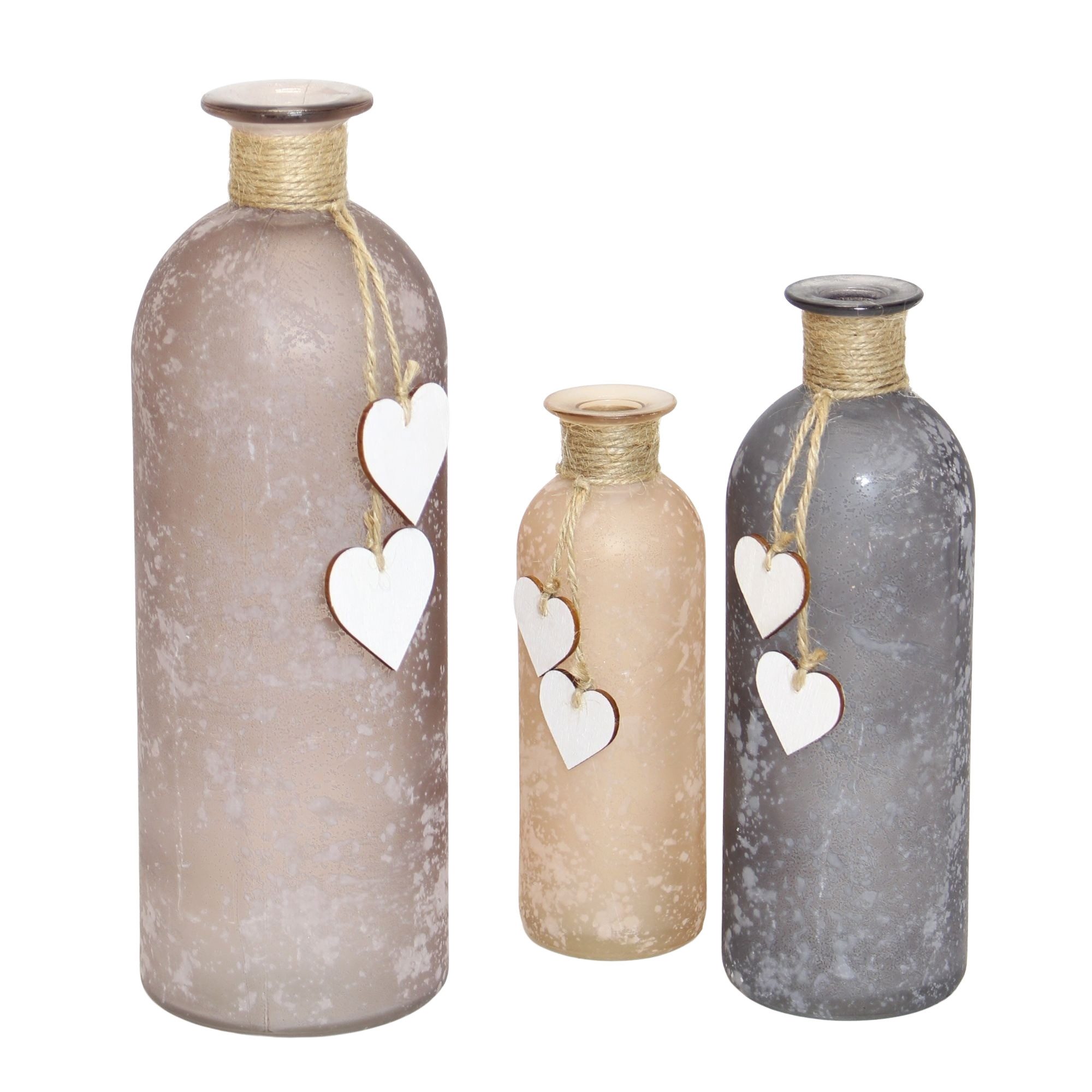 Dekoleidenschaft Tischvase "Flasche" aus satiniertem Glas, Blumenvase, Glas günstig online kaufen