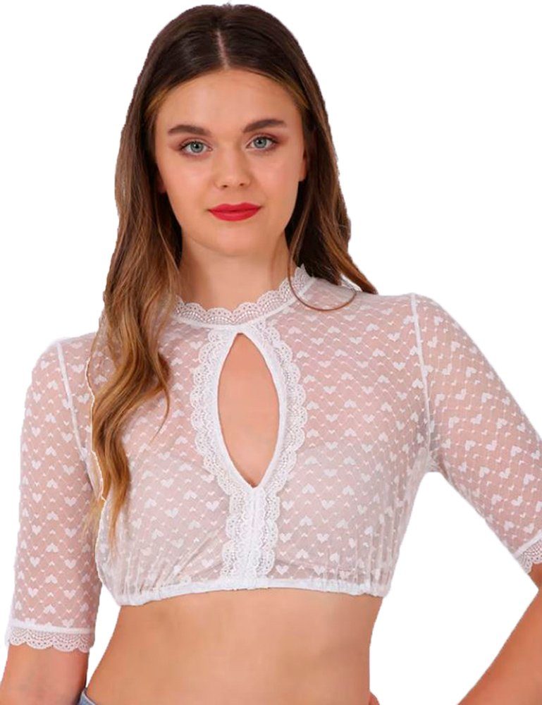 Dirndlbluse 'Kiana' mit Lochausschnitt 037182, Ecru