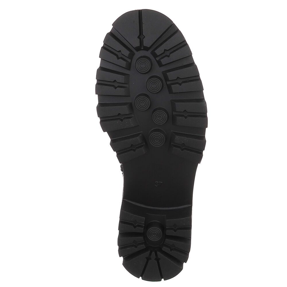 Ital-Design Damen Chelsea Boot mit Profilsohle für Alltag & Freizeit Plateaustiefelette (92078621) Blockabsatz Stiefeletten in Schwarz