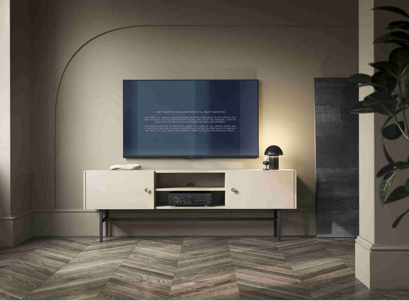 Furnix TV-Schrank Taylie Design Metall Fernsehschrank mit Türen & Stellfüßen Auswahl