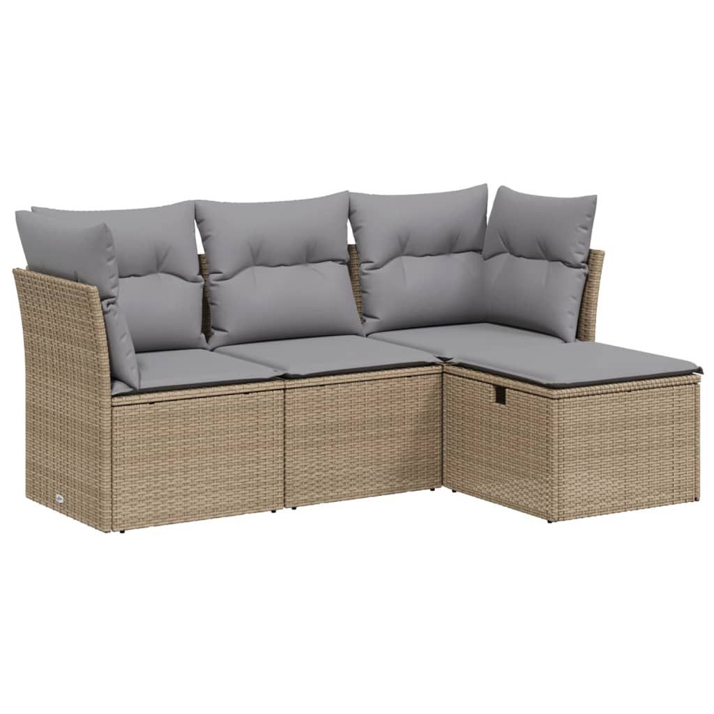 vidaXL Gartenlounge-Set 4-tlg. Garten-Sofagarnitur mit Kissen günstig online kaufen